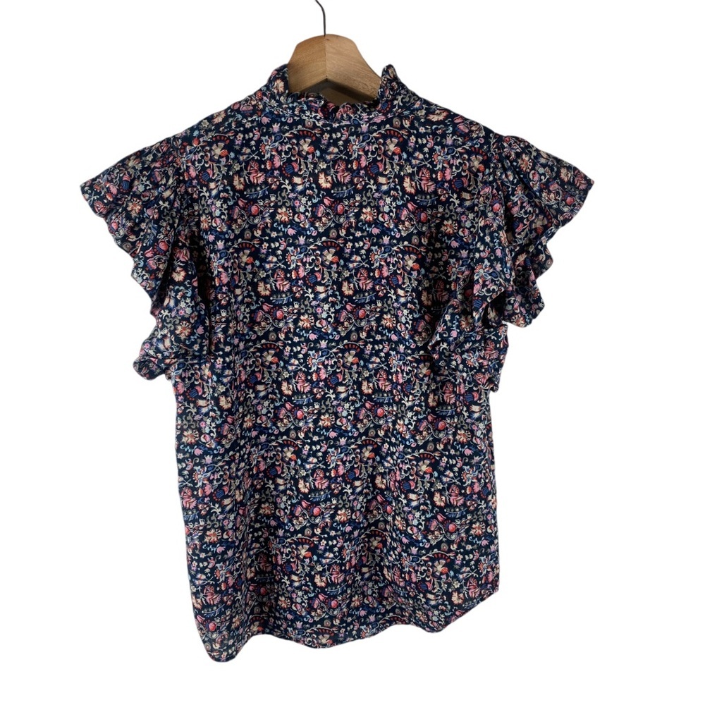 Floral Ruffle Sleeve Top - Picture 4 of 8